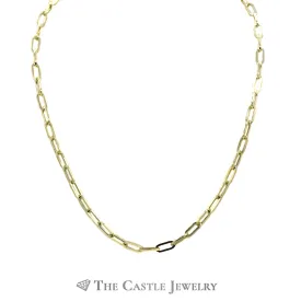 18 inch 4.5mm Semi-Solid Paper Clip Chain in 14k Yellow Gold