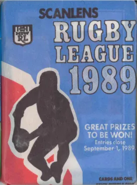 Vintage 1989 Scanlens Rugby League Sealed Wax Pack Collectible Cards