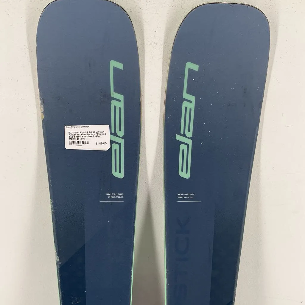 2024 Elan Ripstick 88 W w/ Elan Attack 11 Demo Bindings *Epoxied Top Sheet*