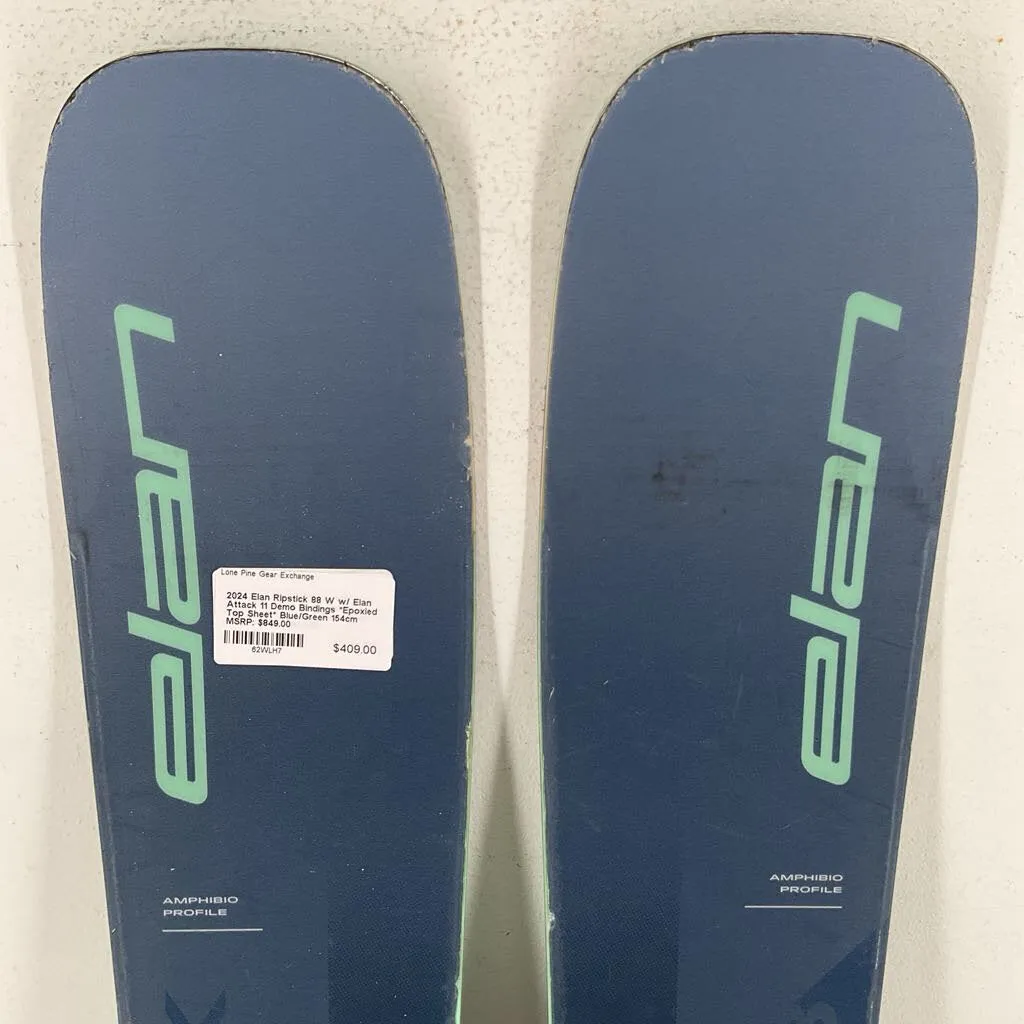 2024 Elan Ripstick 88 W w/ Elan Attack 11 Demo Bindings *Epoxied Top Sheet*