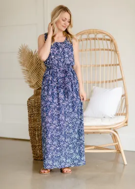 Abstract Print Navy Maxi Dress - FINAL SALE