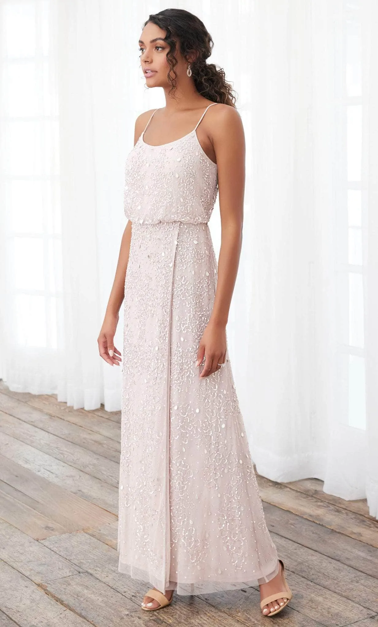 Adrianna Papell Platinum 40390 - Embellished Scoop Neck A-line Dress