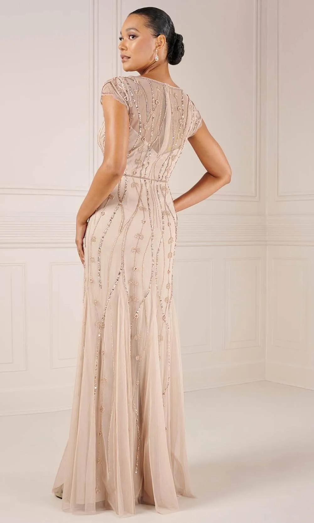 Adrianna Papell Platinum 40442 - V-Neck Evening Dress