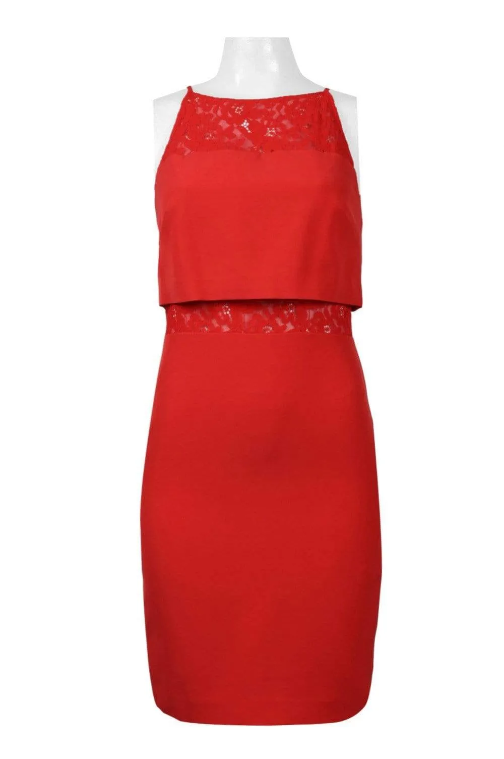 Aidan Mattox - MN1E201095 Keyhole Cutout Popover Sheath Dress
