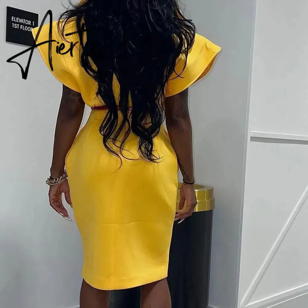 Aiertu Sexy Party Club Bodycon Dresses For Women Autumn Solid Sleeveless Button Pockets Mixi Dress Female Streetwears Y2K