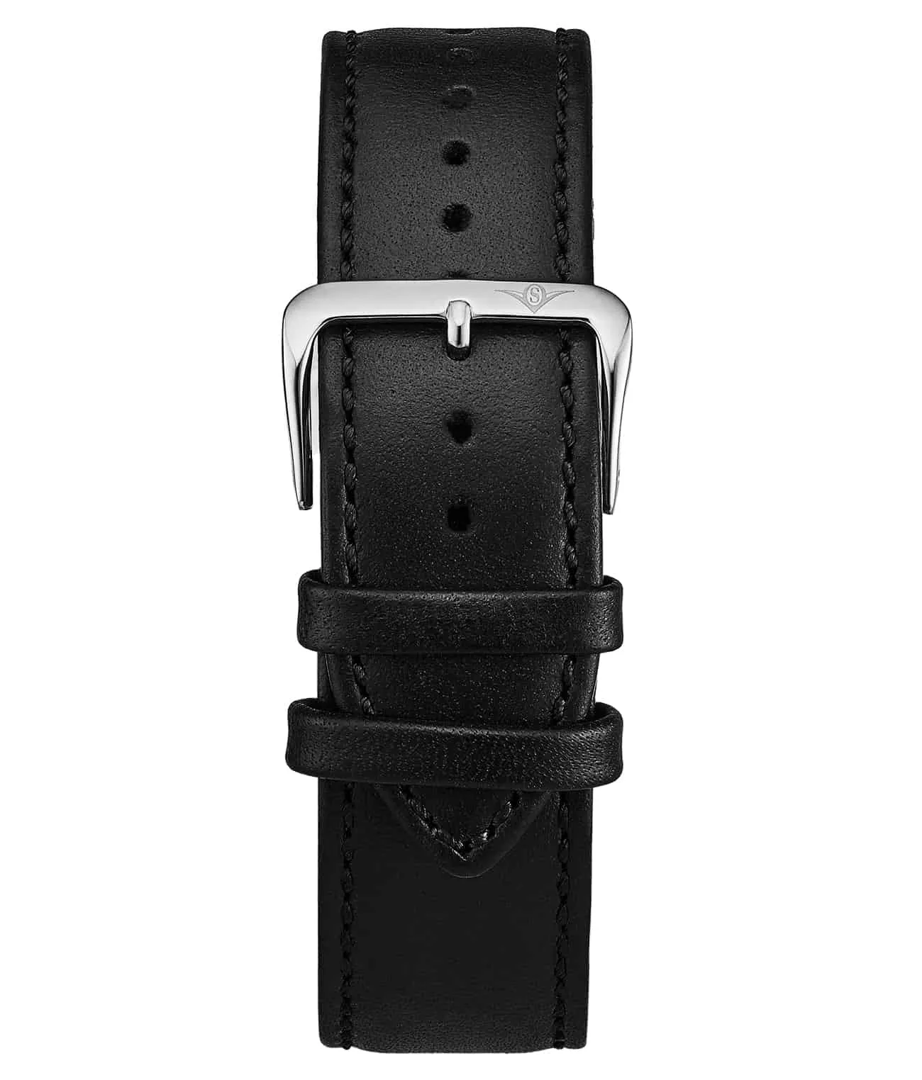 Alligator Embossed Black Leather 20mm Strap