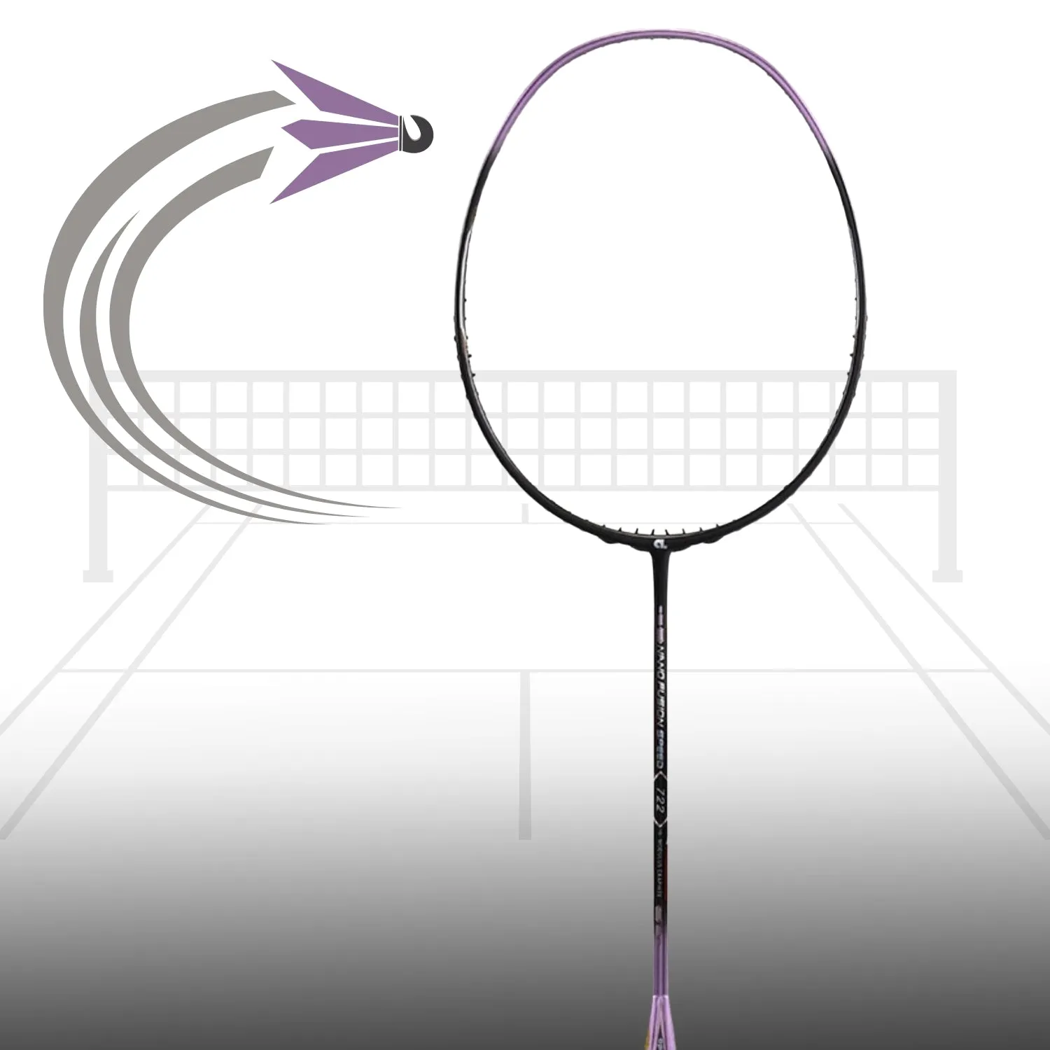Apacs Nano Fusion Speed 722 Badminton Racquet without Cover, Grey (6U-G2)