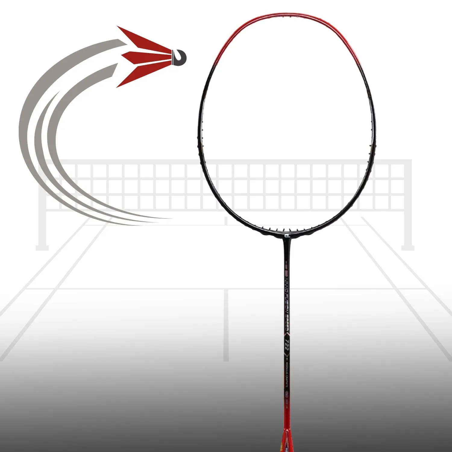 Apacs Nano Fusion Speed 722 Badminton Racquet without Cover, Grey (6U-G2)