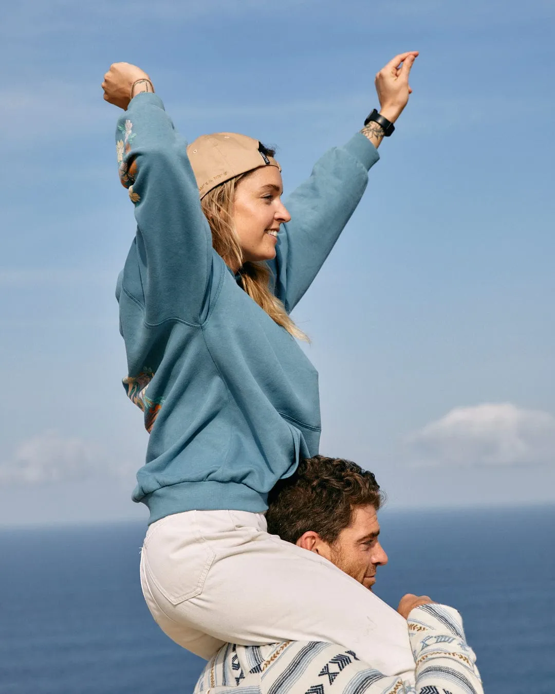 Better Days - Womens Pop Hoodie - Blue