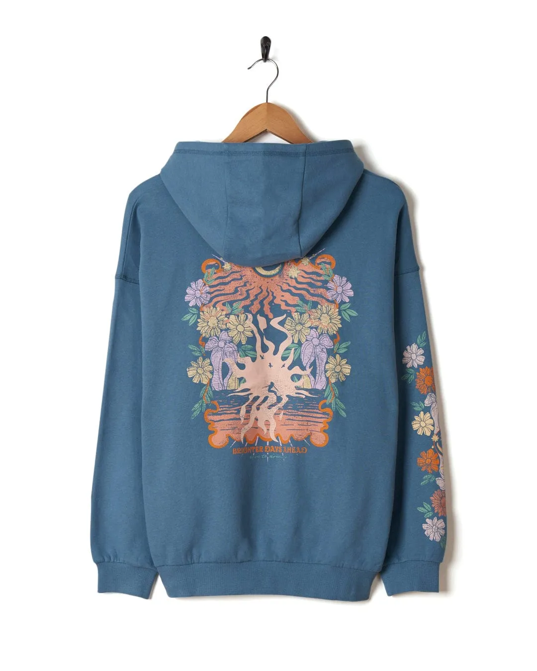 Better Days - Womens Pop Hoodie - Blue