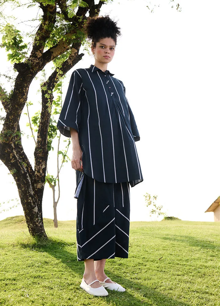 Black & White Stripenargis Coord Set