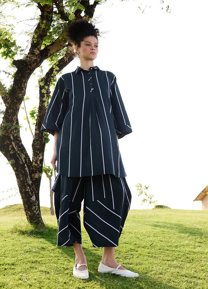 Black & White Stripenargis Coord Set