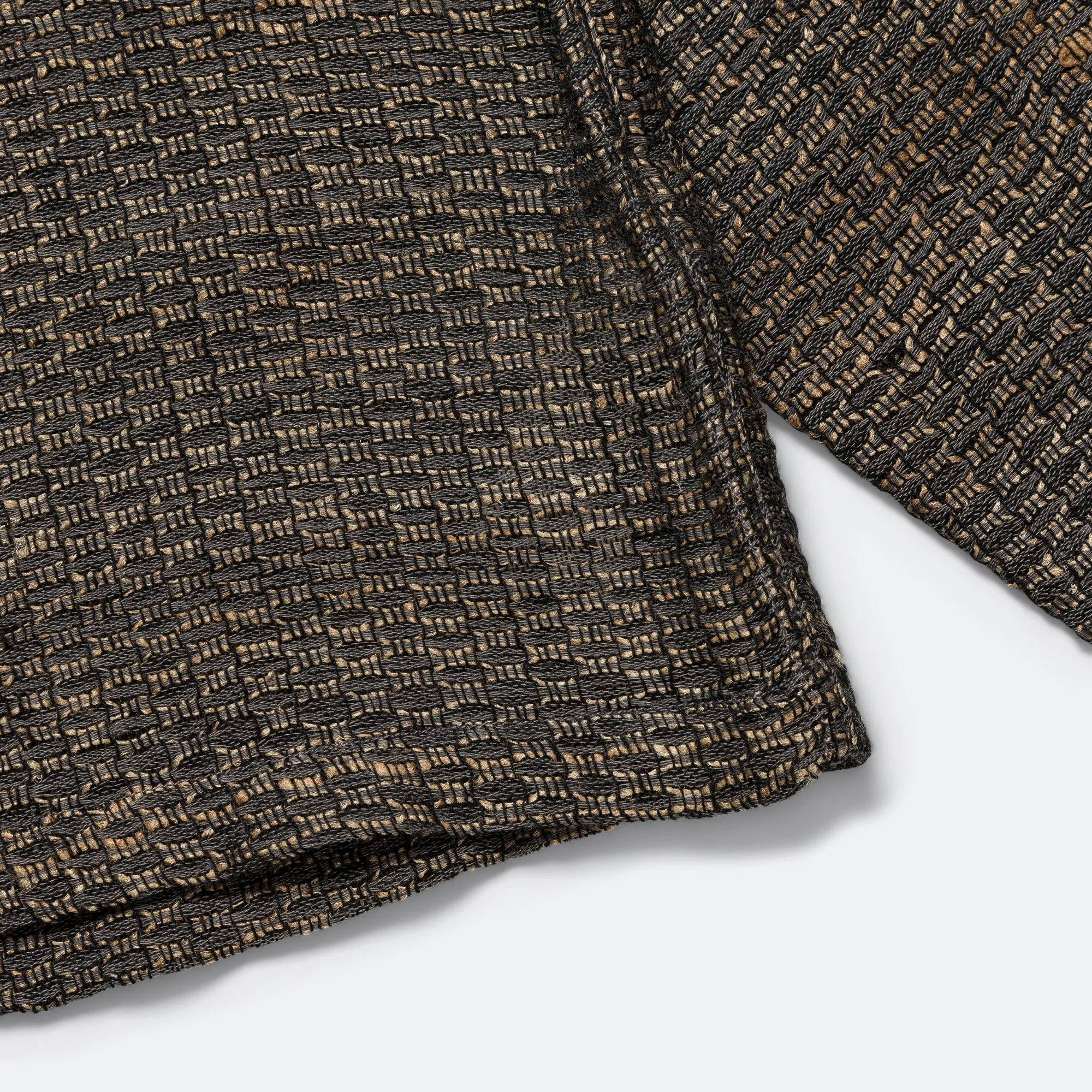 Box Shirt Zari Thread Weave - Charcoal/Gold Medium