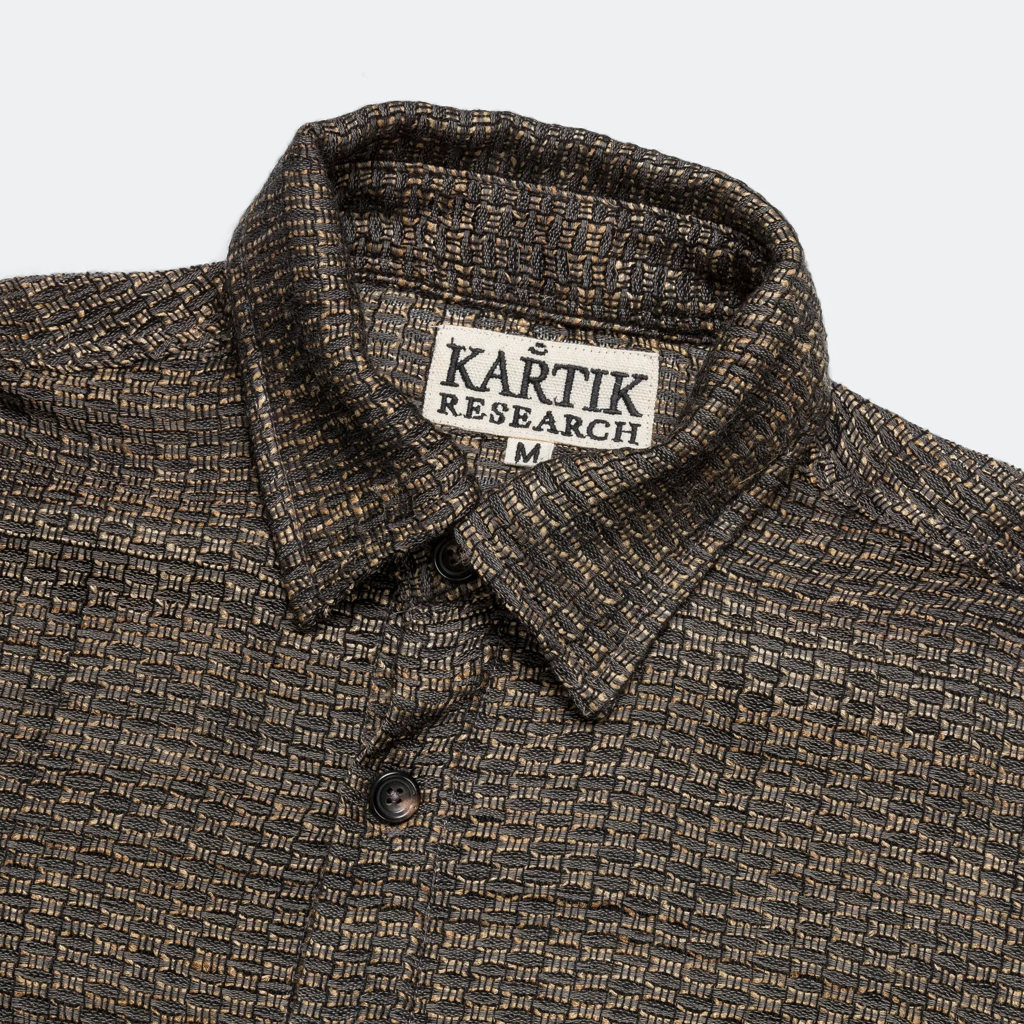 Box Shirt Zari Thread Weave - Charcoal/Gold Medium