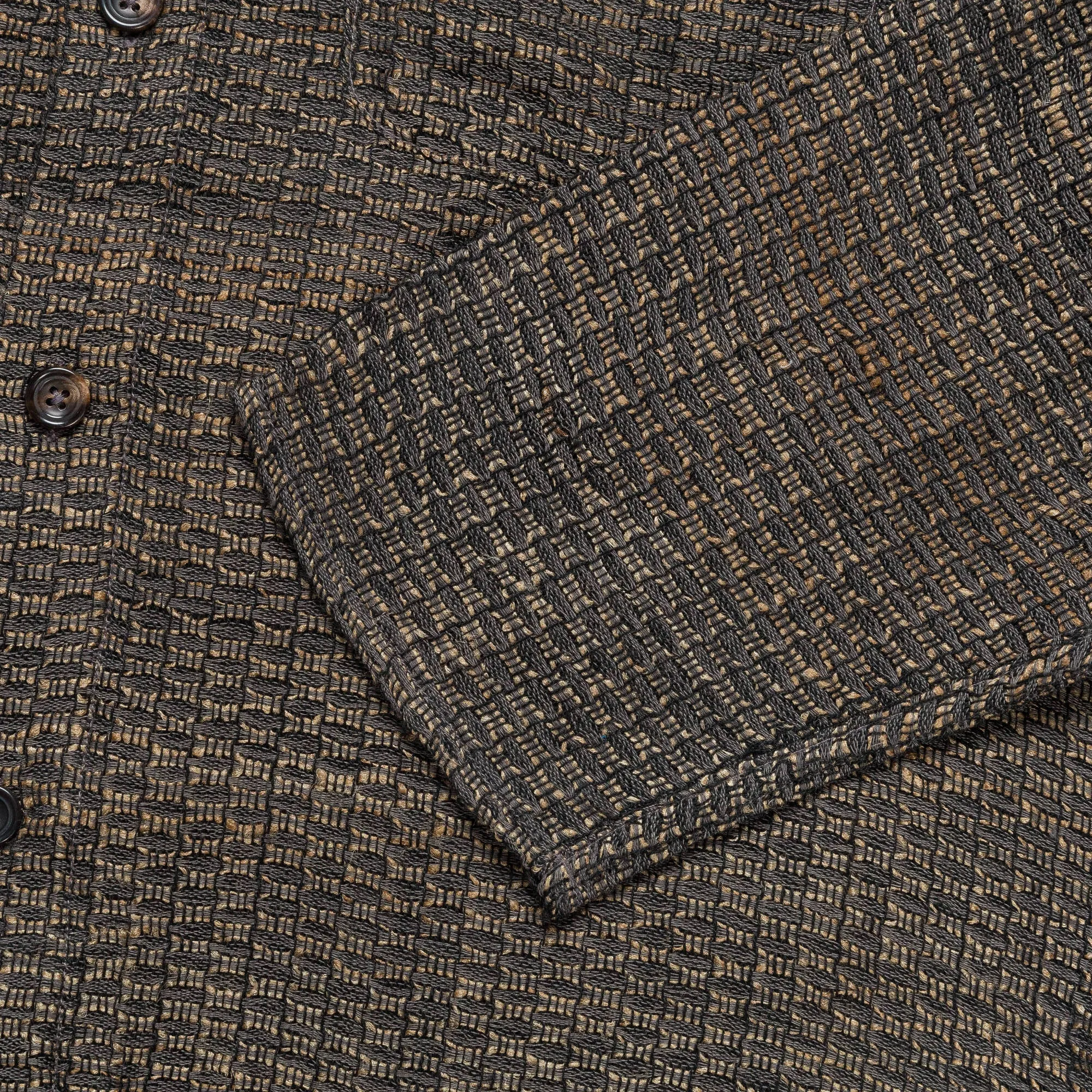 Box Shirt Zari Thread Weave - Charcoal/Gold Medium