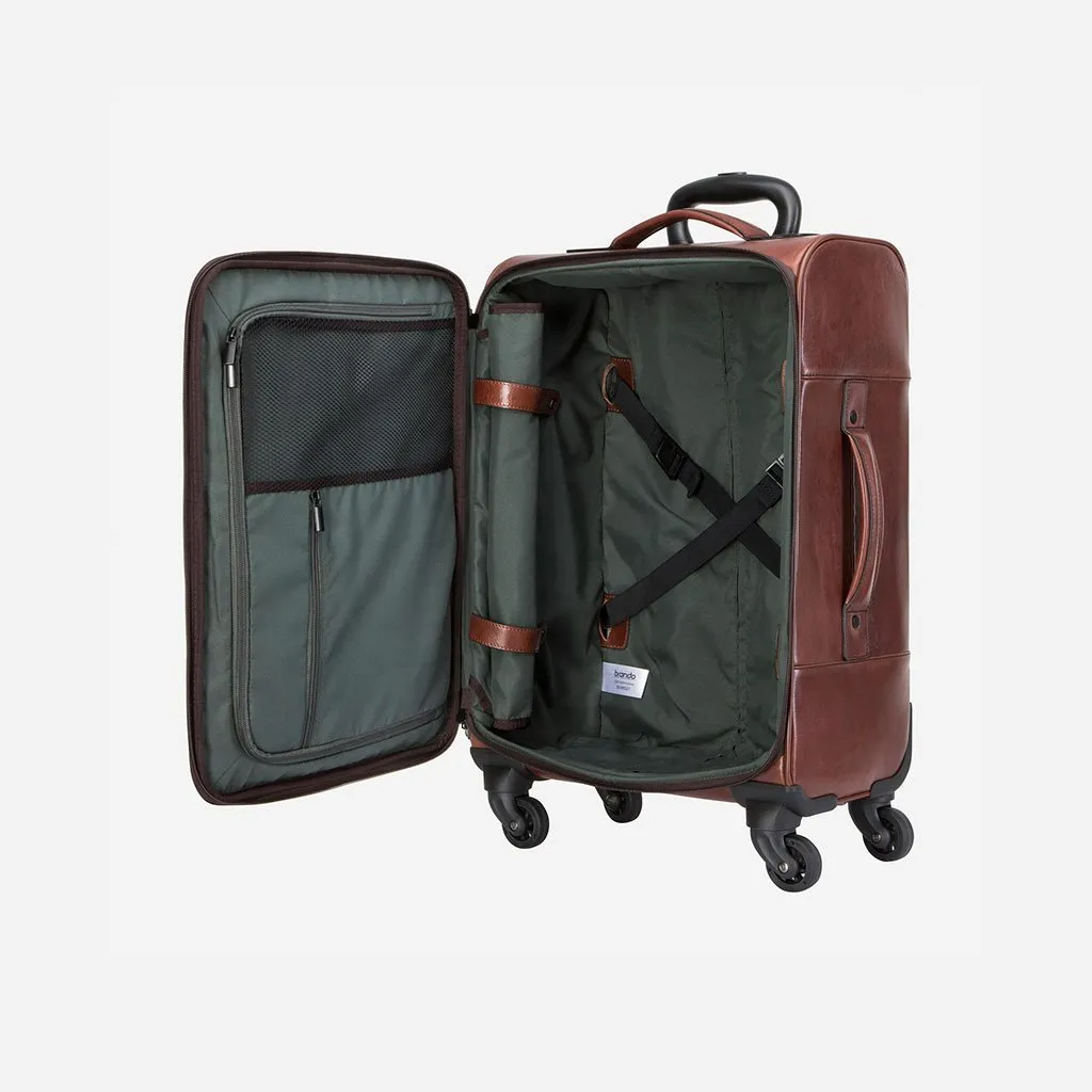 Brando Winchester Authentic Leather Cabin Trolley Brown