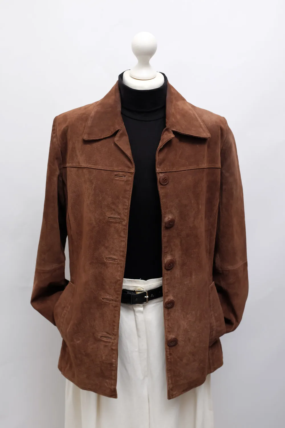 BROWN VINTAGE SUEDE LEATHER JACKET