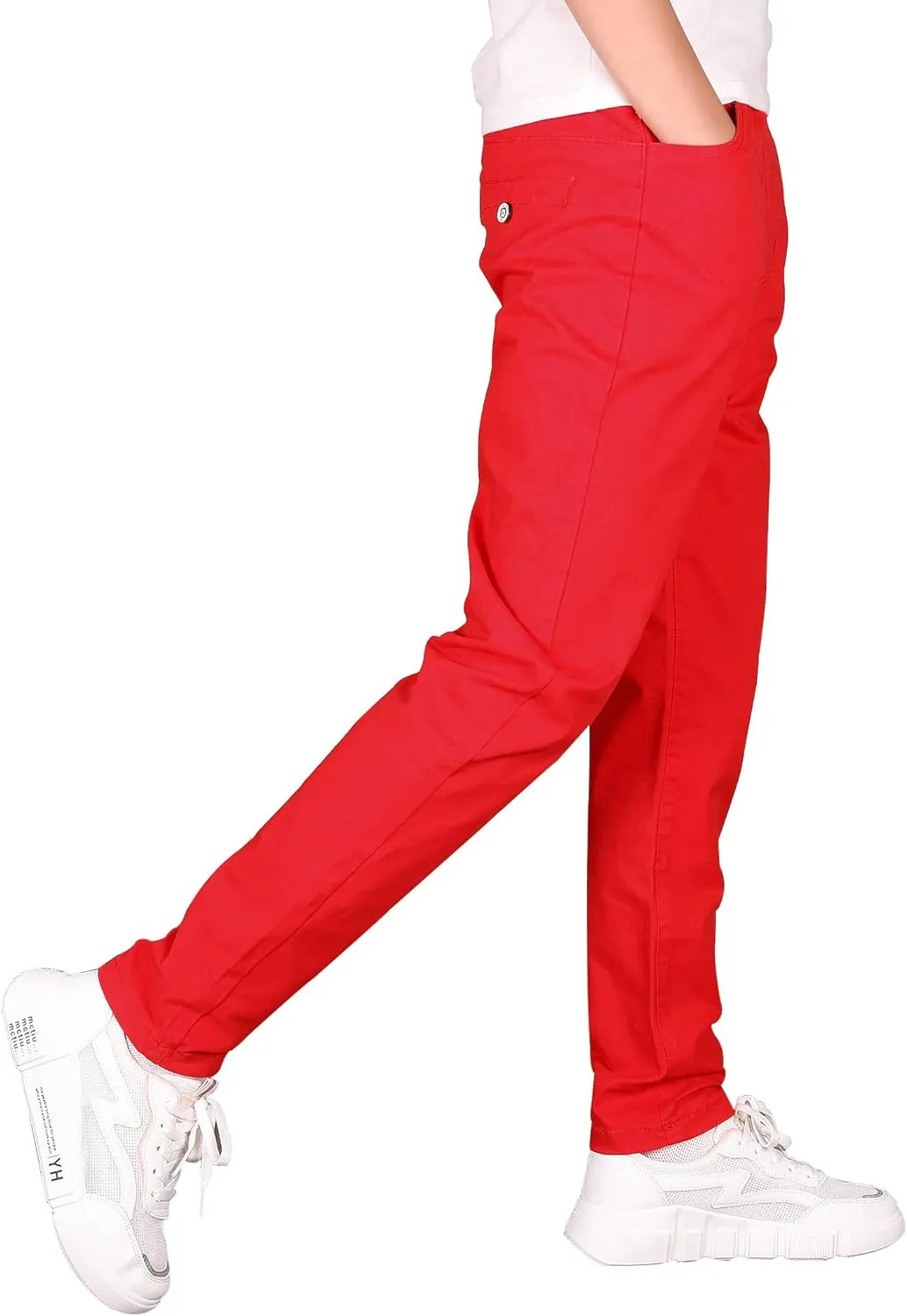 CAMLAKEE Boys' Stretch Pull on Chino Pants Kids School Uniform Yonth Twill Pants