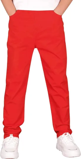 CAMLAKEE Boys' Stretch Pull on Chino Pants Kids School Uniform Yonth Twill Pants