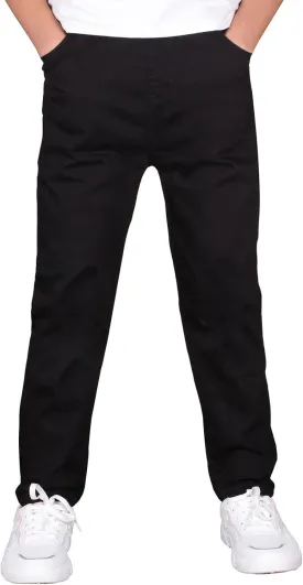 CAMLAKEE Boys' Stretch Pull on Chino Pants Kids School Uniform Yonth Twill Pants