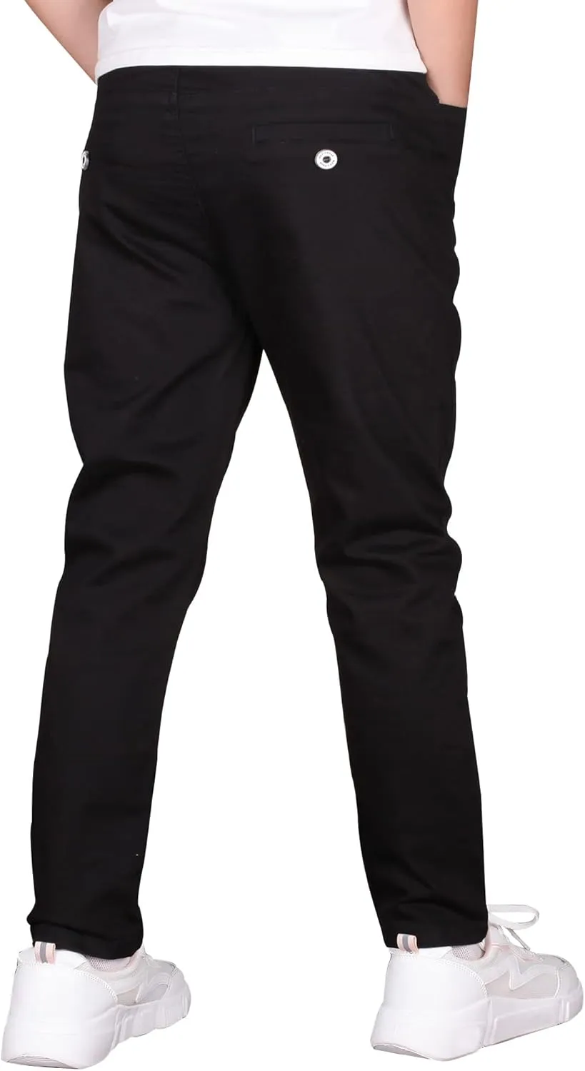 CAMLAKEE Boys' Stretch Pull on Chino Pants Kids School Uniform Yonth Twill Pants