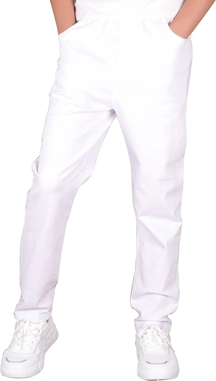 CAMLAKEE Boys' Stretch Pull on Chino Pants Kids School Uniform Yonth Twill Pants