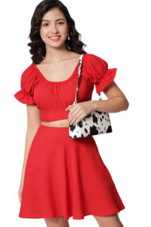 CATCH ME IF YOU WEAR RED CO-ORD SET