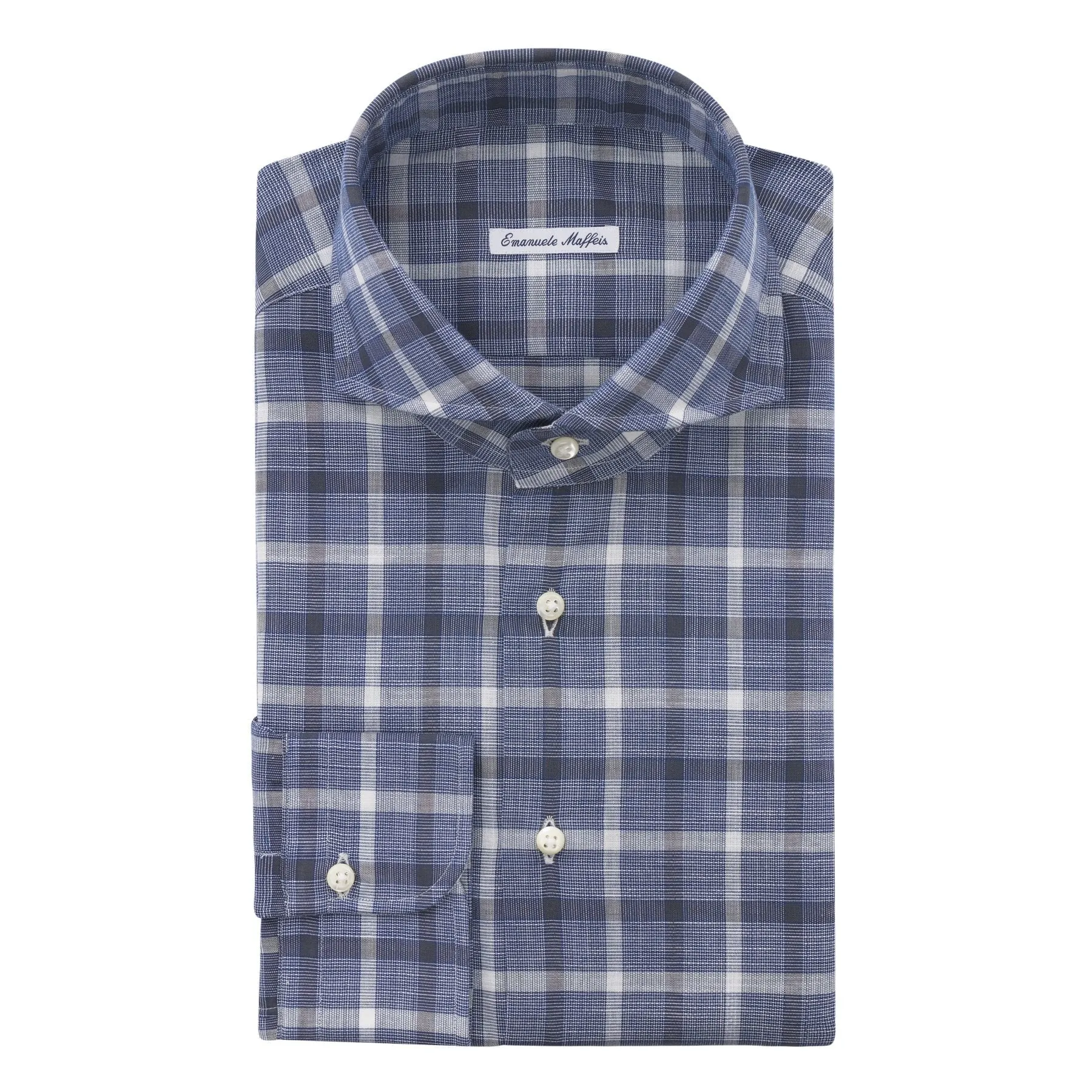 Checked Cotton Shirt in Blue