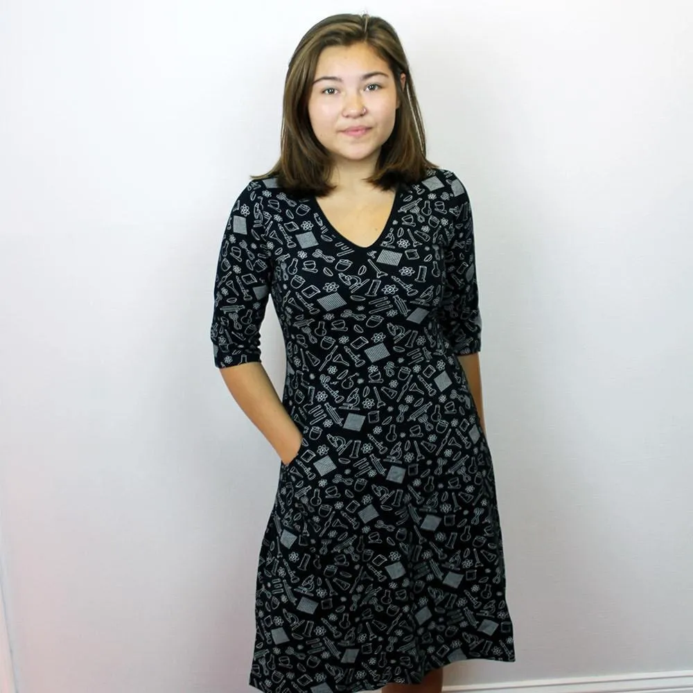 Chemistry Lab Equipments Fit & Flare Dress
