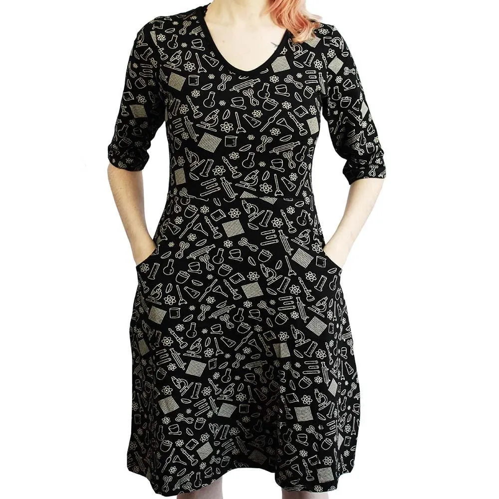 Chemistry Lab Equipments Fit & Flare Dress