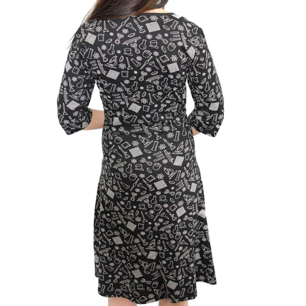 Chemistry Lab Equipments Fit & Flare Dress