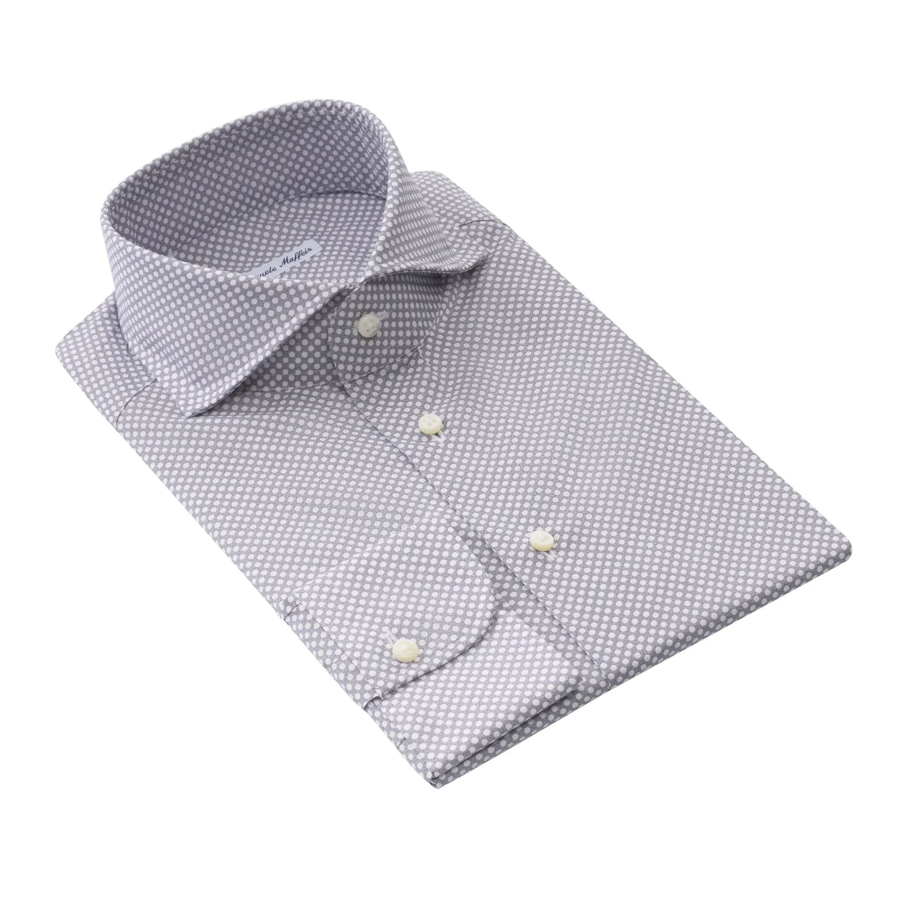 Cotton Shirt with Blue Dots Print