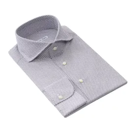 Cotton Shirt with Blue Dots Print