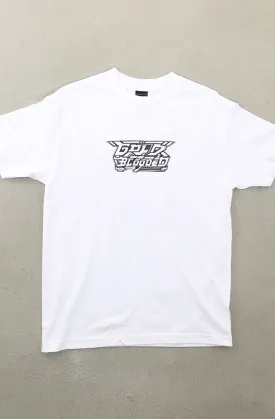 Cukui X Adapt :: Gold Blooded Mecha BW (Men's White Tee)