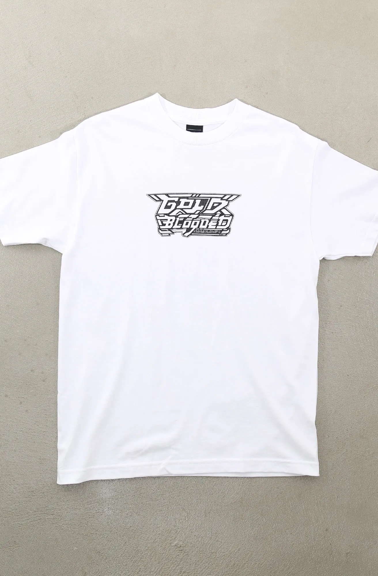 Cukui X Adapt :: Gold Blooded Mecha BW (Men's White Tee)