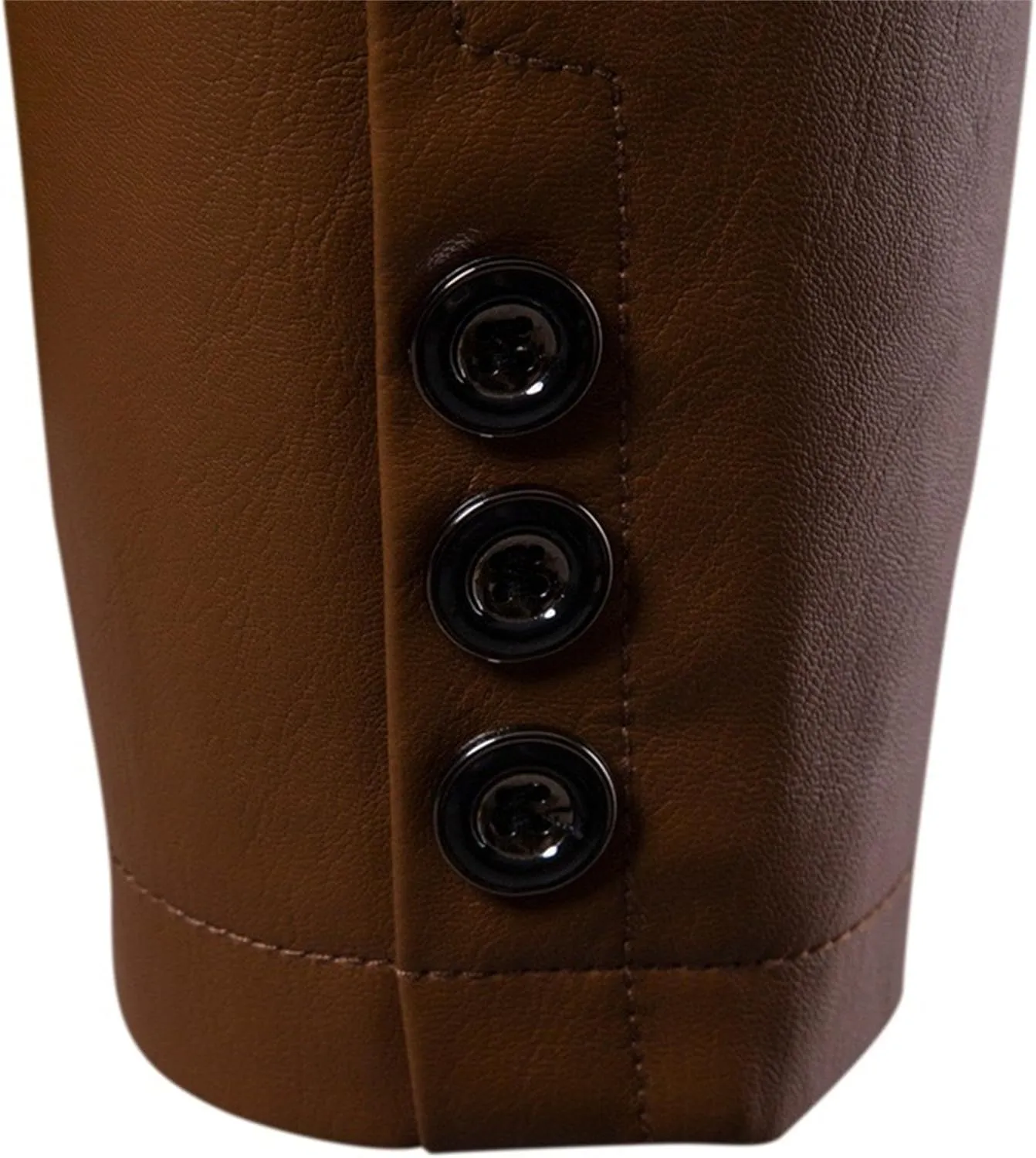 DGHM-JLMY Men's Suit Collar Fashion Pu Leather Jacket Casual 2 Button Slim Faux Leather Blazer Business Leather Sport Coat