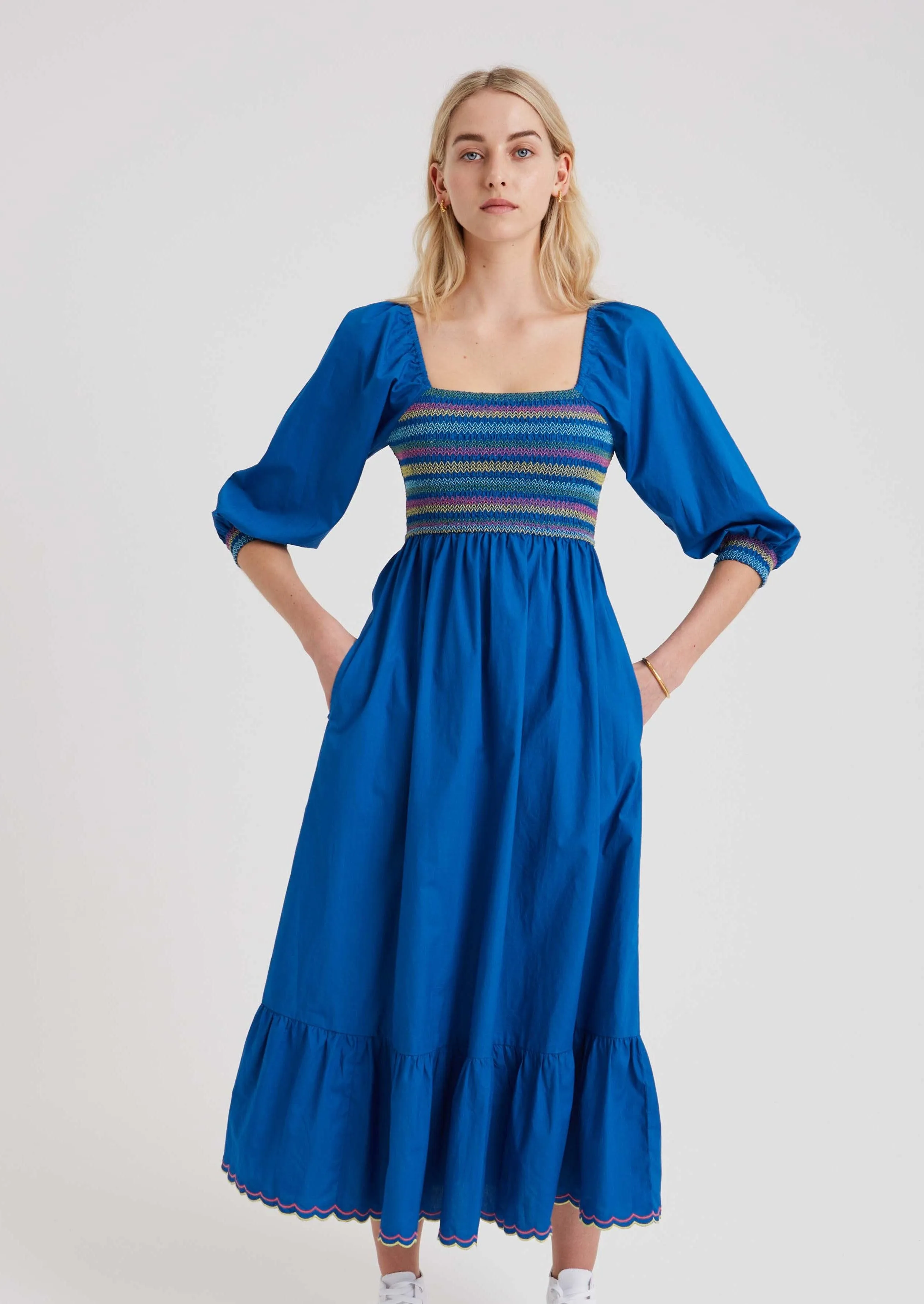Embroidered Indigo Cindy Dress