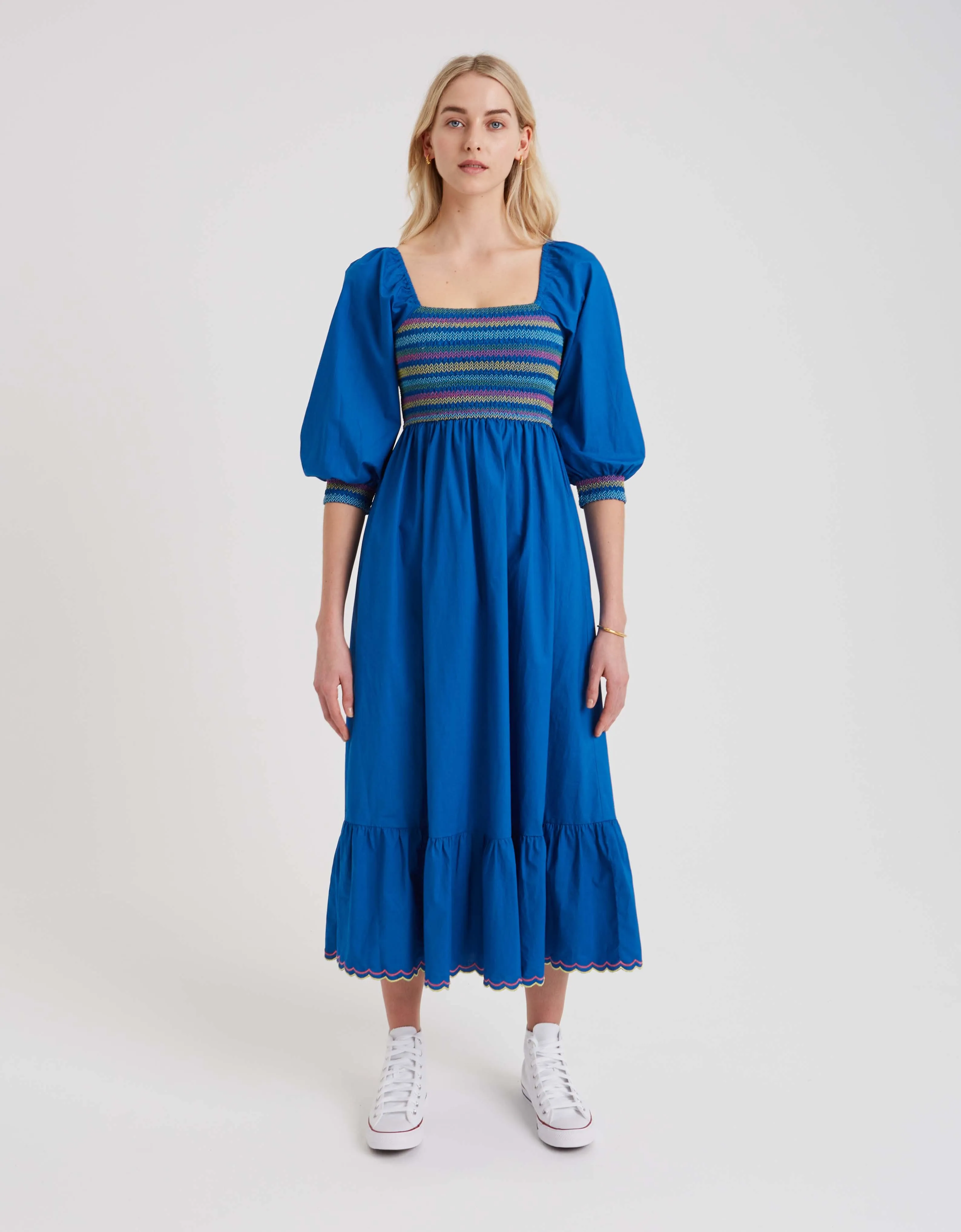 Embroidered Indigo Cindy Dress
