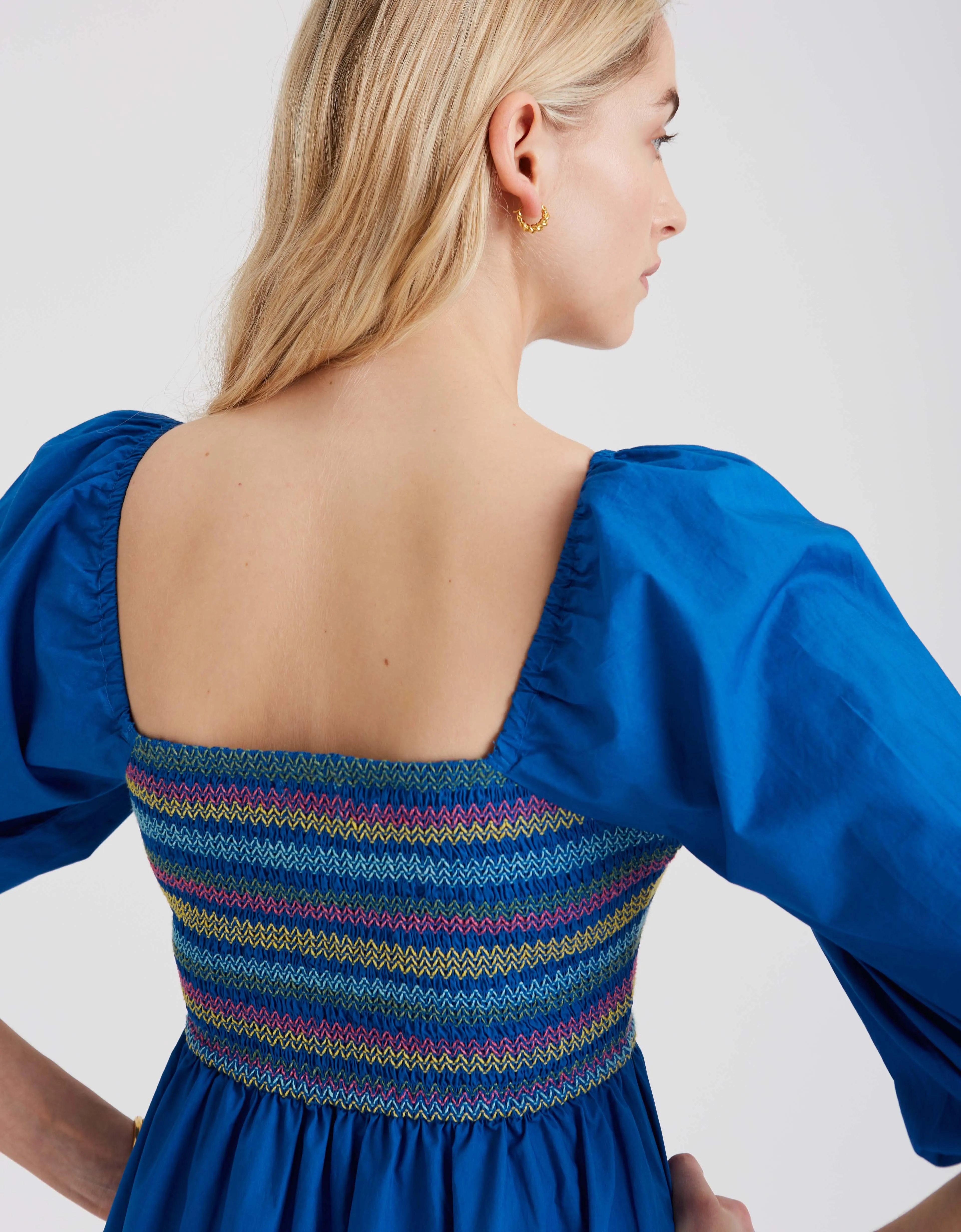 Embroidered Indigo Cindy Dress