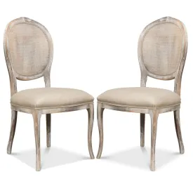 Farm Style Cane Back Chairs - Pair