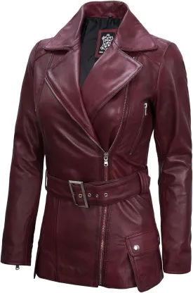 fjackets Long Leather Jacket Women - Real Lambskin Leather Jacket & Coats For Women