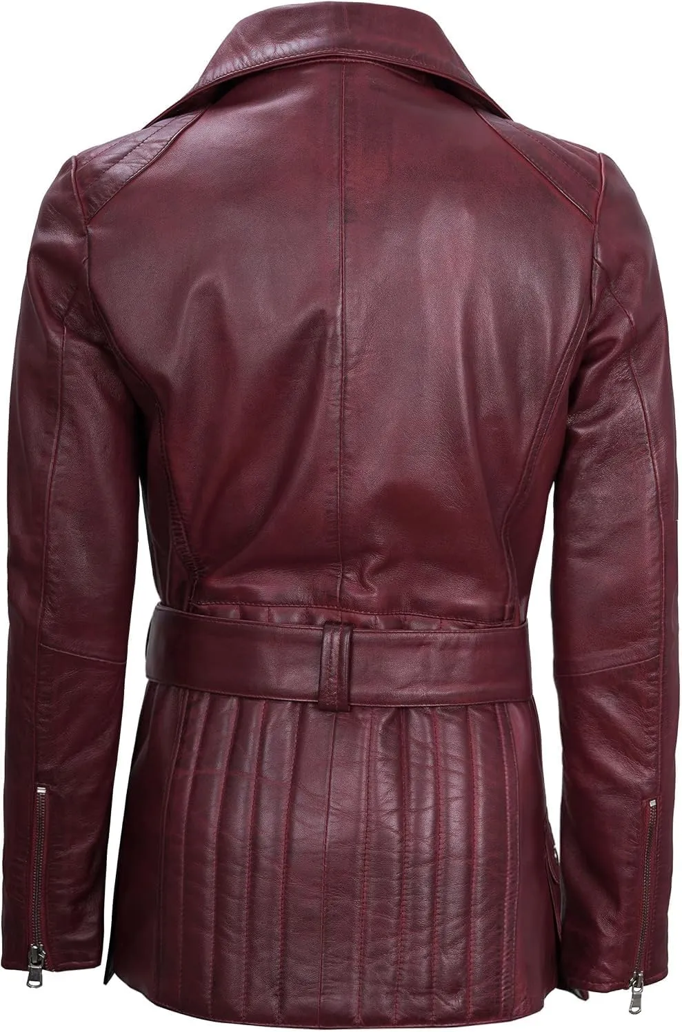 fjackets Long Leather Jacket Women - Real Lambskin Leather Jacket & Coats For Women