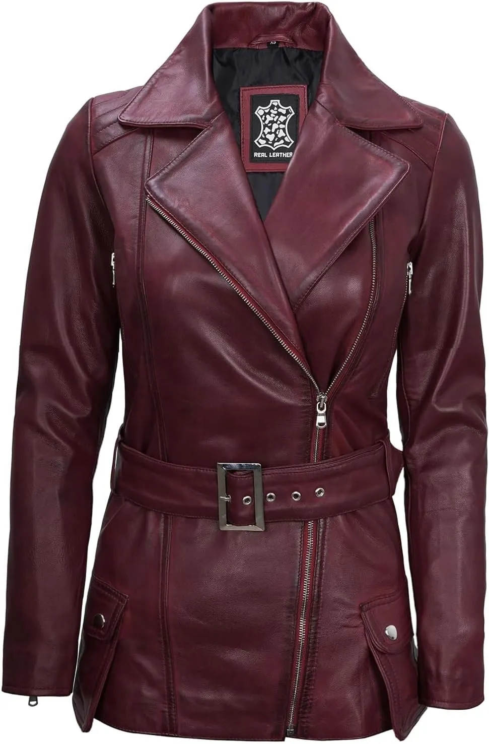 fjackets Long Leather Jacket Women - Real Lambskin Leather Jacket & Coats For Women
