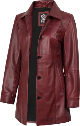 fjackets Real Leather Jacket Women - Lambskin Long Coats For Women - Stylish Soft Women's Trench Coats