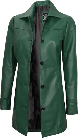 fjackets Real Leather Jacket Women - Lambskin Long Coats For Women - Stylish Soft Women's Trench Coats