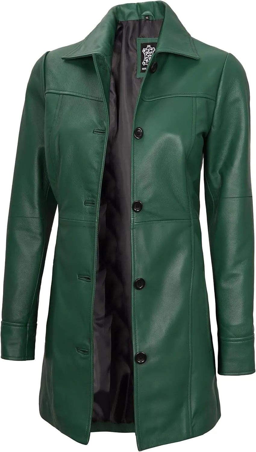 fjackets Real Leather Jacket Women - Lambskin Long Coats For Women - Stylish Soft Women's Trench Coats