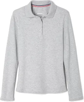 French Toast Girls' Uniform Long Sleeve Polo with Picot Collar (Standard & Plus)