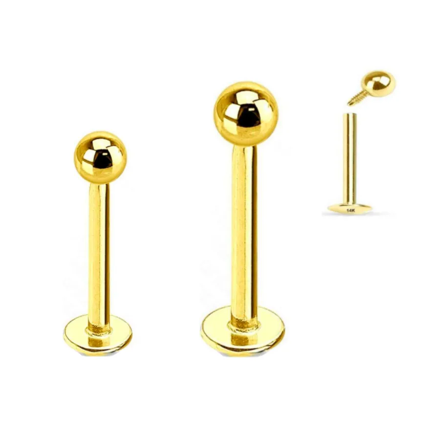 G23 PVD Titanium Internally Threaded Ball Labret