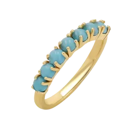 Genuine Turquoise Half Eternity Band