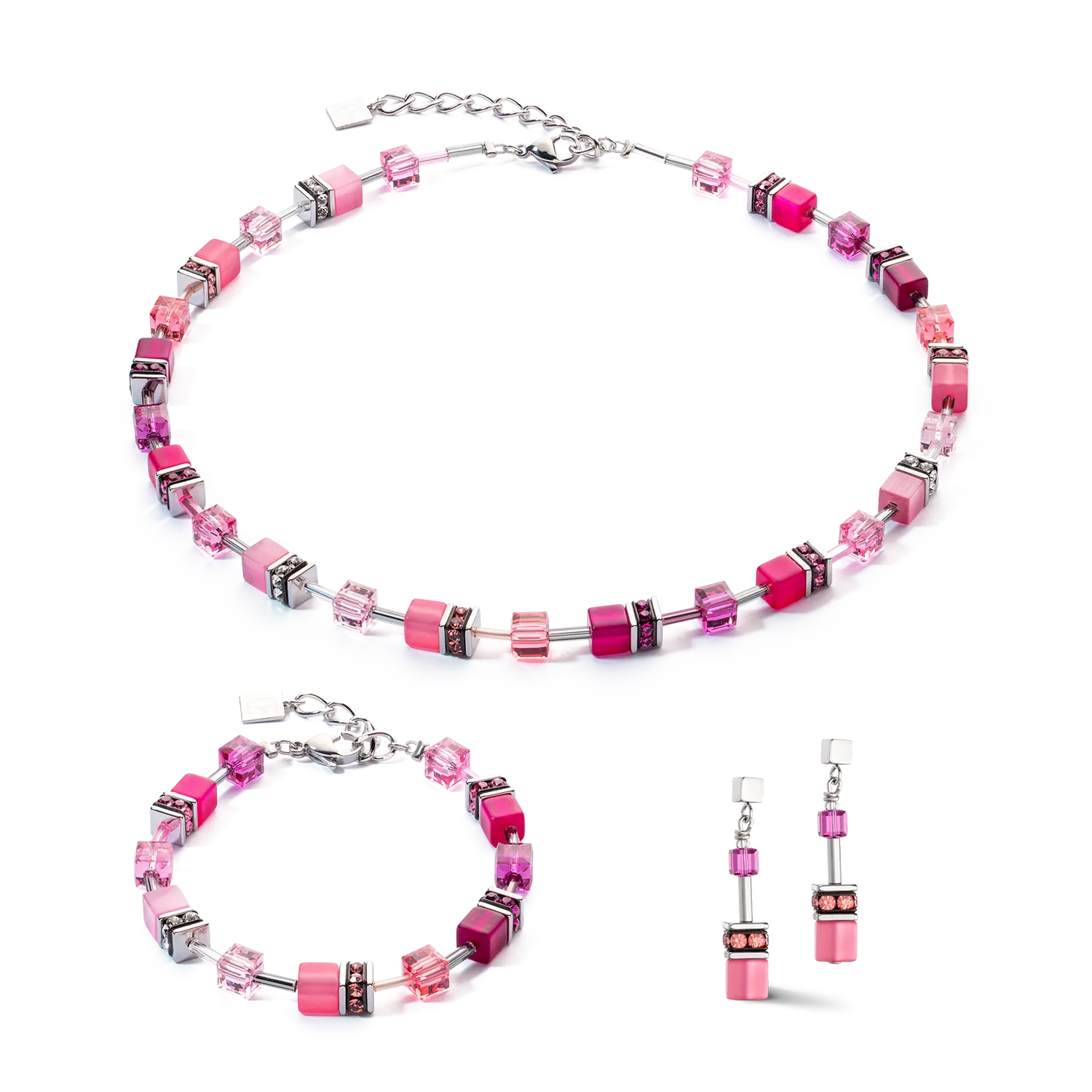 GeoCUBE® Iconic necklace Viva Magenta